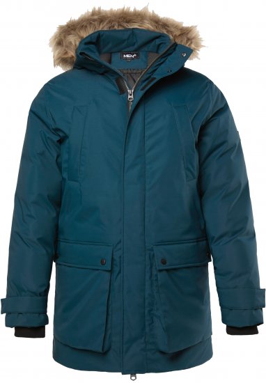 Men Plus Parka With Fur Hood Dark Green - Kabátok - Nagyméretű Kabátok - 2XL-8XL