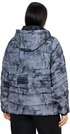 Ulla Popken HYPRAR Quilted Abstract Print Jacket Black - Dzsekik - 