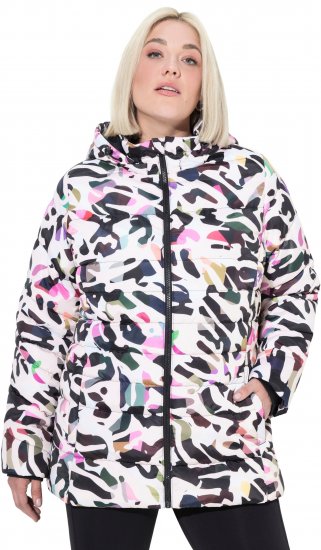 Ulla Popken HYPRAR Water-Repellent Allover Print Jacket Pale Beige - Dzsekik - 