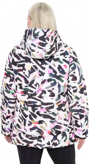 Ulla Popken HYPRAR Water-Repellent Allover Print Jacket Pale Beige - Dzsekik - 