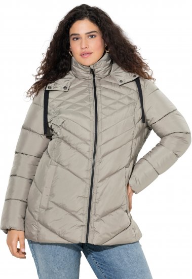 Ulla Popken HYPRAR Water-Repellent Quilted Jacket Medium Grey - Dzsekik - 