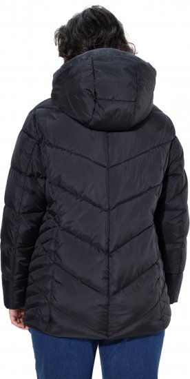 Ulla Popken HYPRAR Reflective Detail Quilted Jacket Black - Dzsekik - 