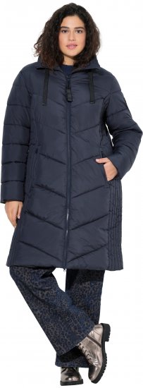 Ulla Popken HYPRAR Longline Water Repellent Jacket Navy - Ulla Popken - 