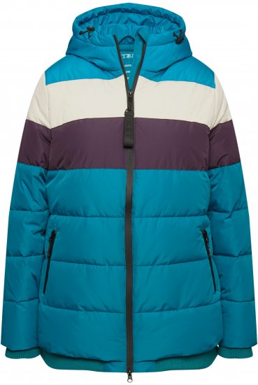 Ulla Popken HYPRAR Striped Triple Function Fully Lined Quilted Jacket Dark Petrol - Dzsekik - 