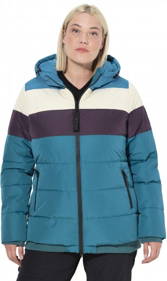 Ulla Popken HYPRAR Striped Triple Function Fully Lined Quilted Jacket Dark Petrol - Dzsekik - 