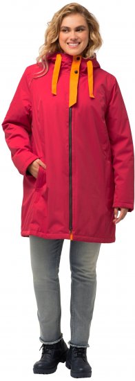 Ulla Popken HYPRAR Triple Function Contrast Trim Quilted Lining Jacket Salsa Red - Dzsekik - 