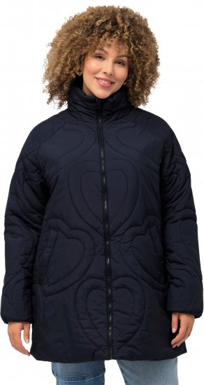Ulla Popken HYPRAR Heart Quilted Jacket Navy - Dzsekik - 