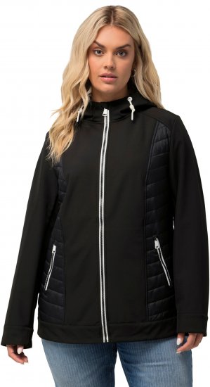 Ulla Popken Hyprar Quilt Mix Jacket Black - Dzsekik - 