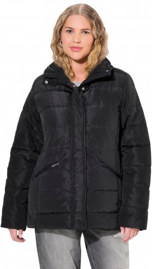 Ulla Popken Quilted Puffer Coat Black - Dzsekik - 