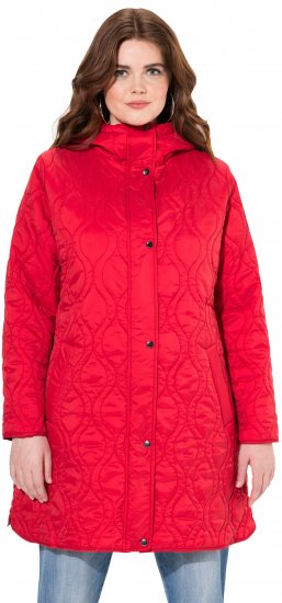 Ulla Popken HYPRAR Quilted Water-Repellent Jacket Red Salsa - Dzsekik - 