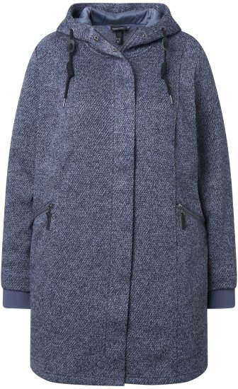 Ulla Popken Knit Fleece-Lined Jacket Navy - Dzsekik - 
