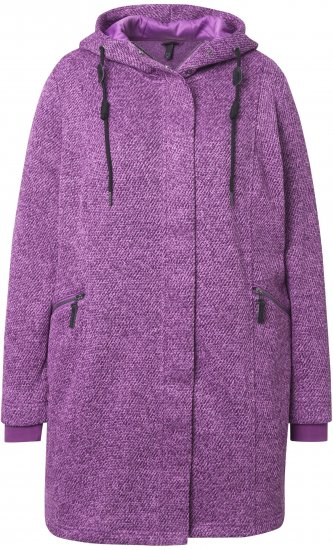 Ulla Popken Knit Fleece-Lined Jacket Purple - Dzsekik - 
