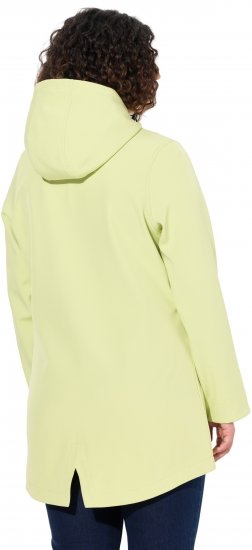 Ulla Popken Hyprar Soft Shell Water Repellent Hooded Jacket Lime Green - Dzsekik - 