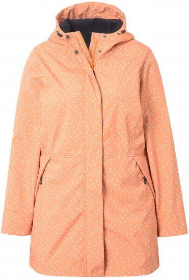 Ulla Popken Raindrop Print Longline Waterproof Jacket Mandarin - Dzsekik - 