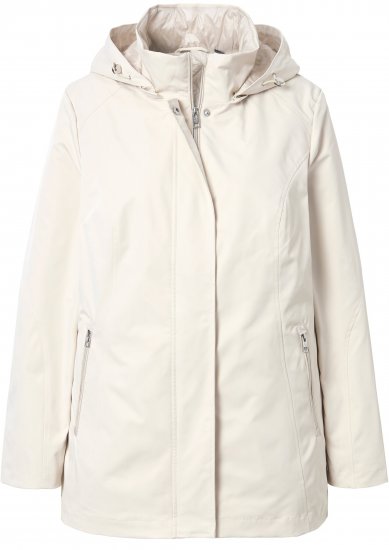 Ulla Popken Long Triple Function Softshell Jacket Natural White - Dzsekik - 
