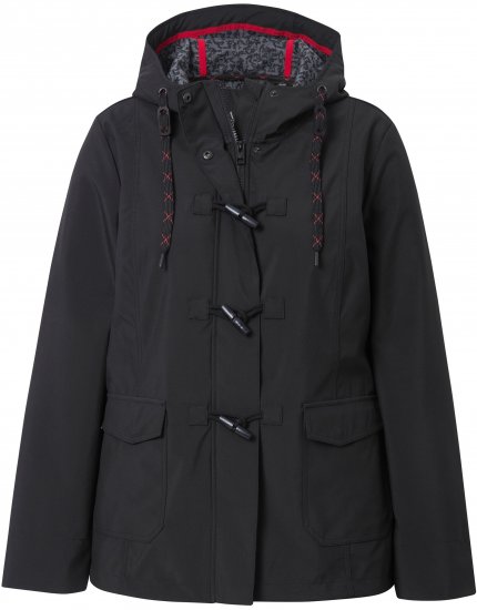 Ulla Popken HYPRAR Toggle Button Microfleece Lined Jacket Black - Dzsekik - 