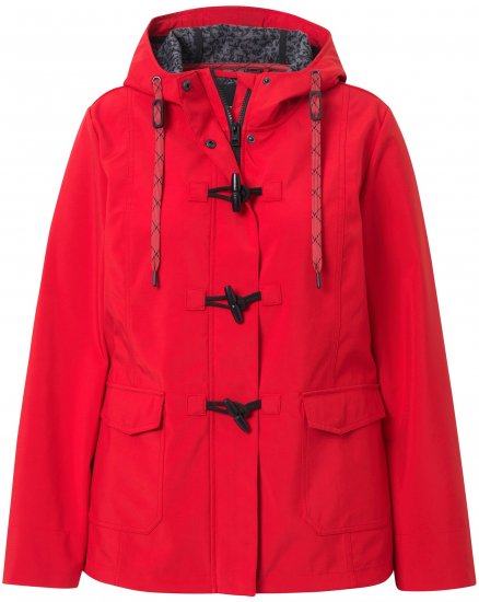 Ulla Popken HYPRAR Toggle Button Microfleece Lined Jacket Salsa Red - Dzsekik - 