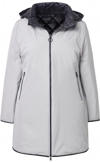 Ulla Popken HYPRAR Reversible Quilted Jacket Medium Grey - Dzsekik - 