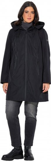 Ulla Popken HYPRAR Waterproof Jacket Black - Dzsekik - 