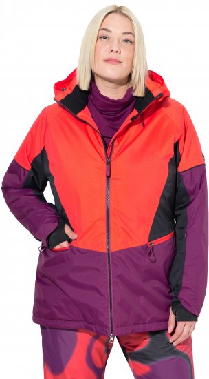 Ulla Popken HYPRAR Performance Colorblock Ski Jacket Coral - Dzsekik - 