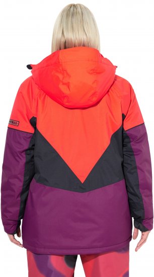Ulla Popken HYPRAR Performance Colorblock Ski Jacket Coral - Dzsekik - 