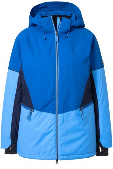 Ulla Popken HYPRAR Performance Colorblock Ski Jacket Denim Blue - Dzsekik - 