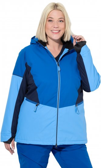 Ulla Popken HYPRAR Performance Colorblock Ski Jacket Denim Blue - Dzsekik - 