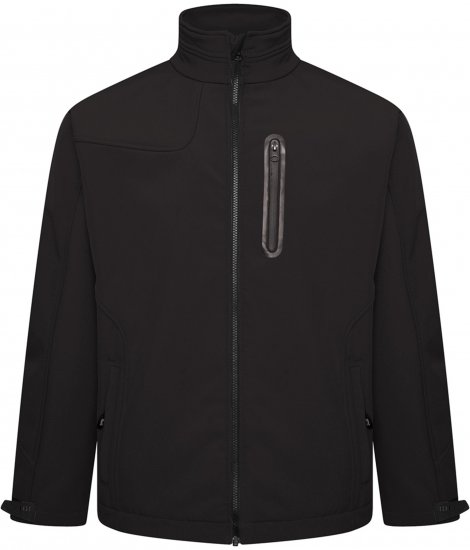Kam Jeans KV132 Softshell Panelled Jacket Black - Kabátok - Nagyméretű Kabátok - 2XL-8XL