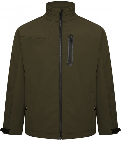 Kam Jeans KV132 Softshell Panelled Jacket Olive - Kabátok - Nagyméretű Kabátok - 2XL-8XL