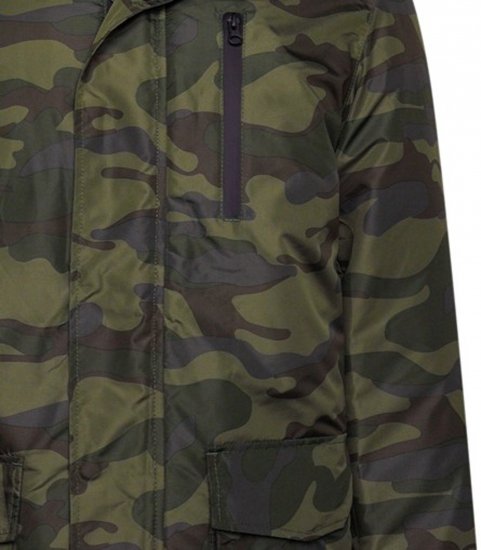 Kam Jeans KV143 Camo Print Hooded Coat Khaki - Kabátok - Nagyméretű Kabátok - 2XL-8XL