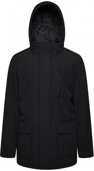 Kam Jeans KV144 Long Quilted Softshell Parka Black - Kabátok - Nagyméretű Kabátok - 2XL-8XL