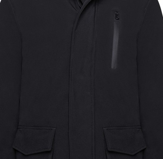 Kam Jeans KV144 Long Quilted Softshell Parka Black - Kabátok - Nagyméretű Kabátok - 2XL-8XL