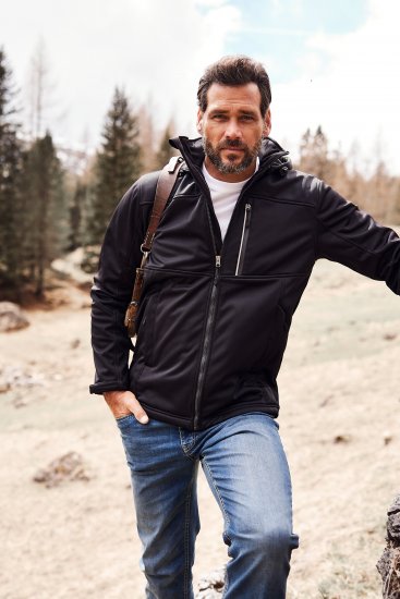 JP1880 Softshell Wind and Water Resistant Jacket Black TALL - TALL kabátok - 