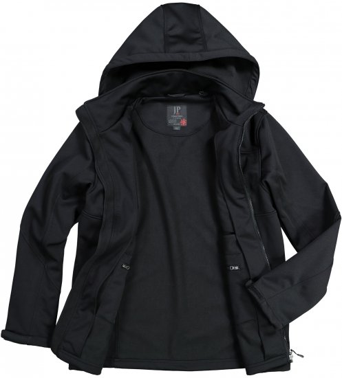 JP1880 Jacket Fleece Lined Softshell Black - Kabátok - Nagyméretű Kabátok - 2XL-8XL