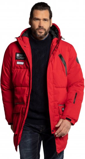 JAY-PI Warm Quilted Parka Dual Function Windproof and Water Repellent Red - Kabátok - Nagyméretű Kabátok - 2XL-8XL
