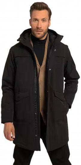 JP1880 Parka Warm Sleeves with Windcuffs Black - Kabátok - Nagyméretű Kabátok - 2XL-8XL