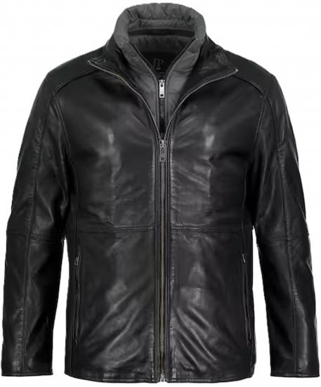 JP1880 Jacket Nappa Lamb Leather Black - Kabátok - Nagyméretű Kabátok - 2XL-8XL