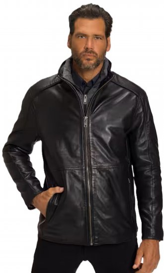 JP1880 Jacket Nappa Lamb Leather Black - Kabátok - Nagyméretű Kabátok - 2XL-8XL