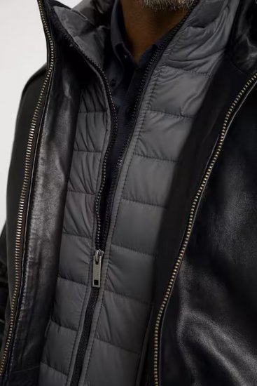 JP1880 Jacket Nappa Lamb Leather Black - Kabátok - Nagyméretű Kabátok - 2XL-8XL