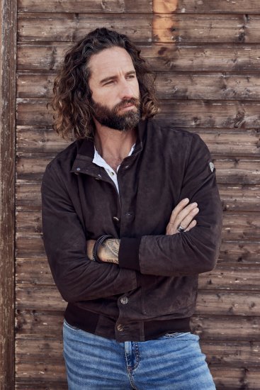 JP1880 Leather Jacket Goat Suede Espresso Brown - Kabátok - Nagyméretű Kabátok - 2XL-8XL