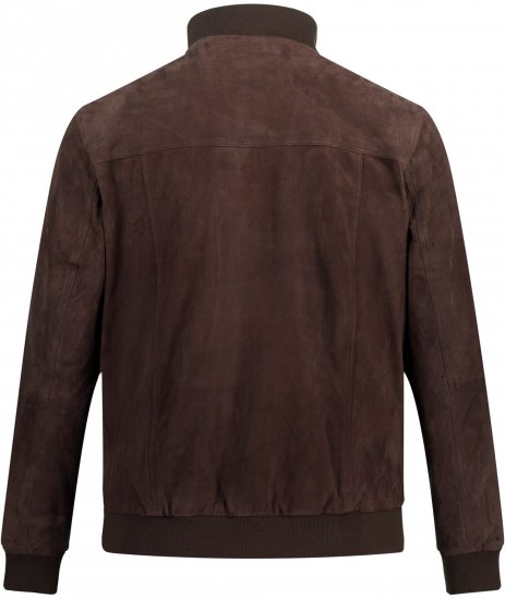 JP1880 Leather Jacket Goat Suede Espresso Brown - Kabátok - Nagyméretű Kabátok - 2XL-8XL