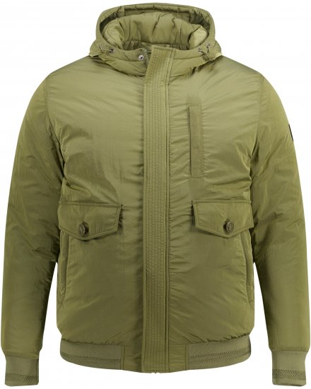 STHUGE Bomber Jacket With Hood Green - Kabátok - Nagyméretű Kabátok - 2XL-8XL