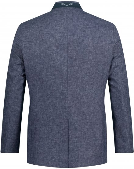 JP1880 Traditional Jacket Linen Blend Navy - Kabátok - Nagyméretű Kabátok - 2XL-8XL