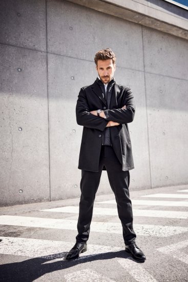 JP1880 Coat Wool Blend Quilted Black - Kabátok - Nagyméretű Kabátok - 2XL-8XL