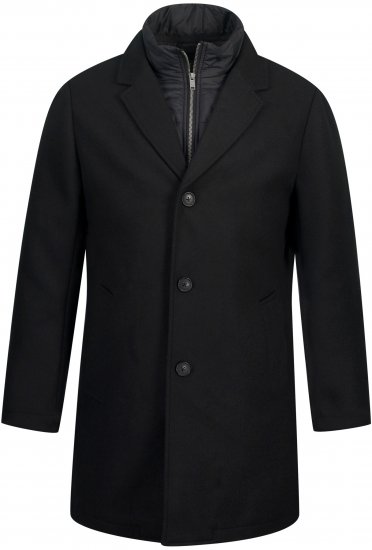 JP1880 Coat Wool Blend Quilted Black - Kabátok - Nagyméretű Kabátok - 2XL-8XL