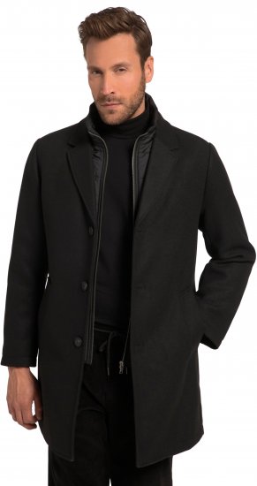 JP1880 Coat Wool Blend Quilted Black - Kabátok - Nagyméretű Kabátok - 2XL-8XL