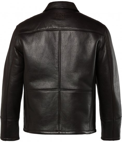 JP1880 Leather Jacket Soft Lamb Nappa Dark Brown - Kabátok - Nagyméretű Kabátok - 2XL-8XL