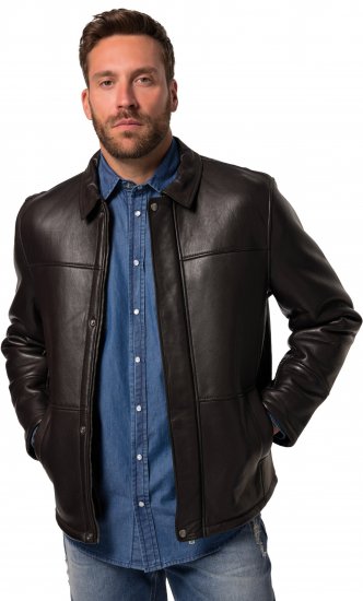 JP1880 Leather Jacket Soft Lamb Nappa Dark Brown - Kabátok - Nagyméretű Kabátok - 2XL-8XL