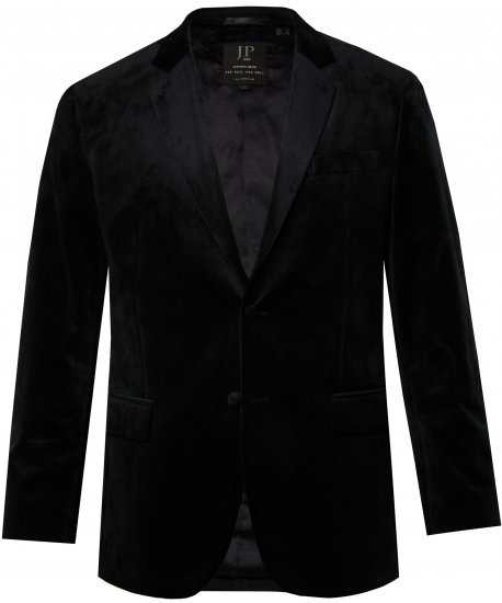 JP1880 Jacket Velvet Business Smoking Black - Öltönyök - Nagyméretű öltönyök