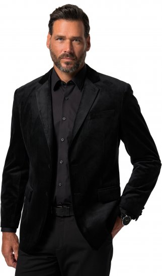 JP1880 Jacket Velvet Business Smoking Black - Öltönyök - Nagyméretű öltönyök